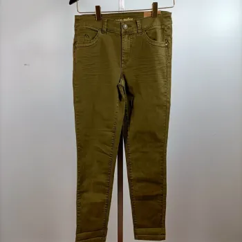 Pantalon slim kaki Grain de Malice T34 stretch coupe ajustée femme A1425