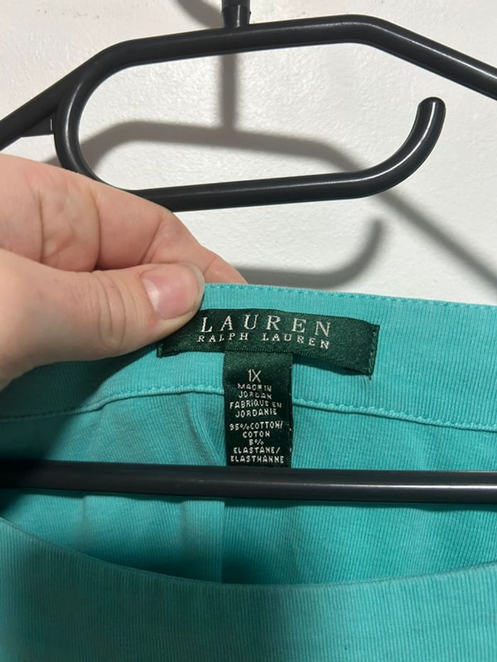 Jolie blouse vert/bleu manches courtes • Ralph Lauren • Taille XL - photo numéro 5