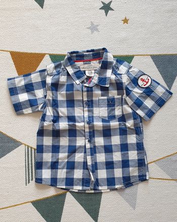 Chemise bébé manches courtes à carreaux,  taille 12 - 18 mois, H&M