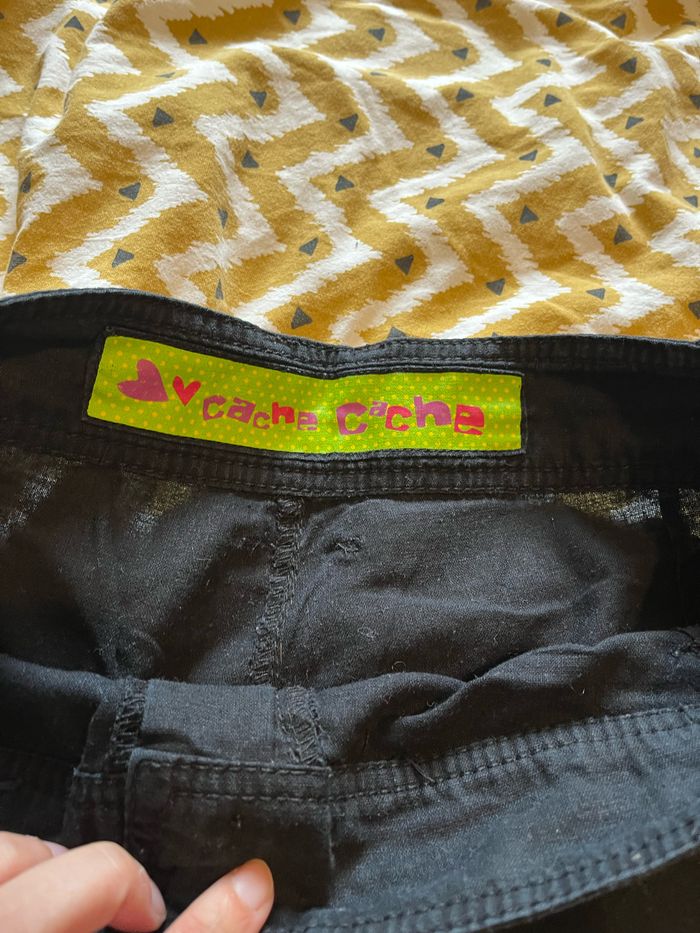 Pantalon lin noir taille 38 cache cache - photo numéro 2
