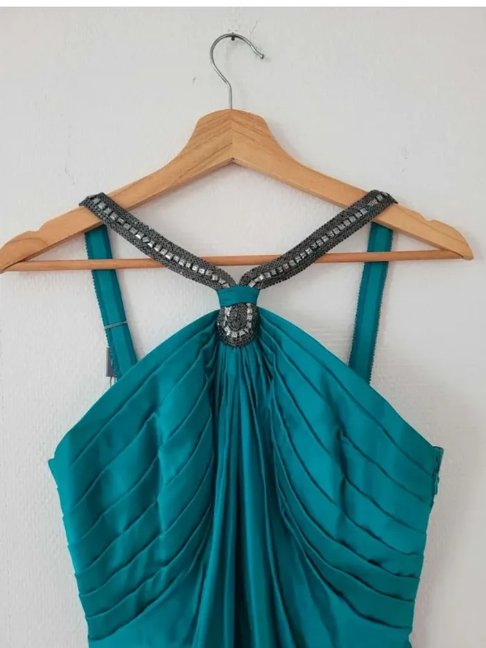 Robe de soirée  turquoise  Carlos  Miele taille  36 - photo numéro 2