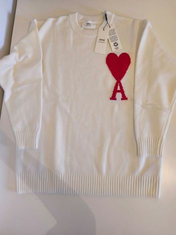 Pull ami paris blanc et rouge 