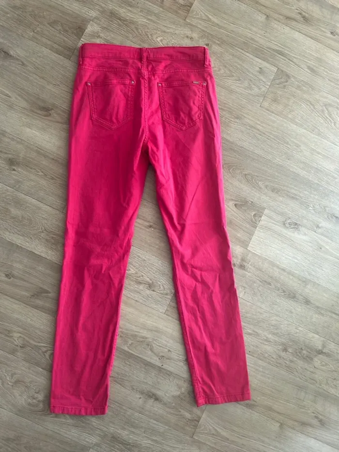 123 pantalon, jeans rose fuchsia, coupe droite femme, taille 38 - photo numéro 4