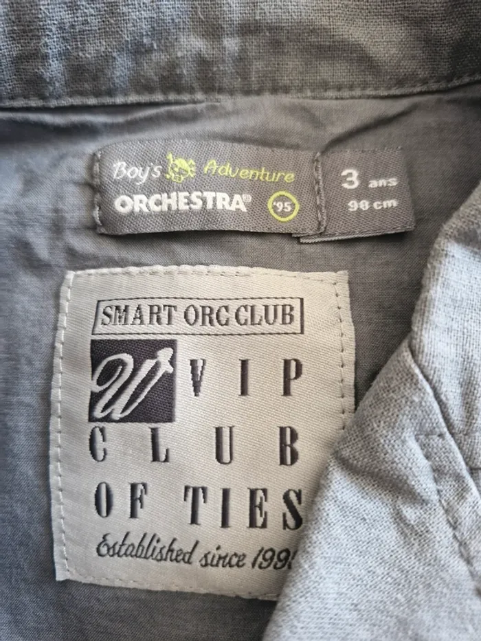 Ensemble garçon 3 ans orchestra gris lin coton Blazer + pantalon - photo numéro 4