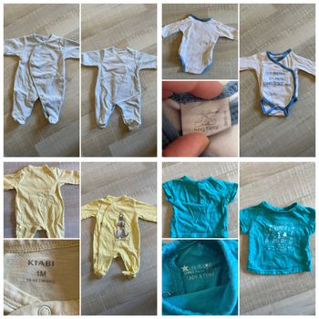 Lot de vêtements naissance, 1 mois et 3 mois