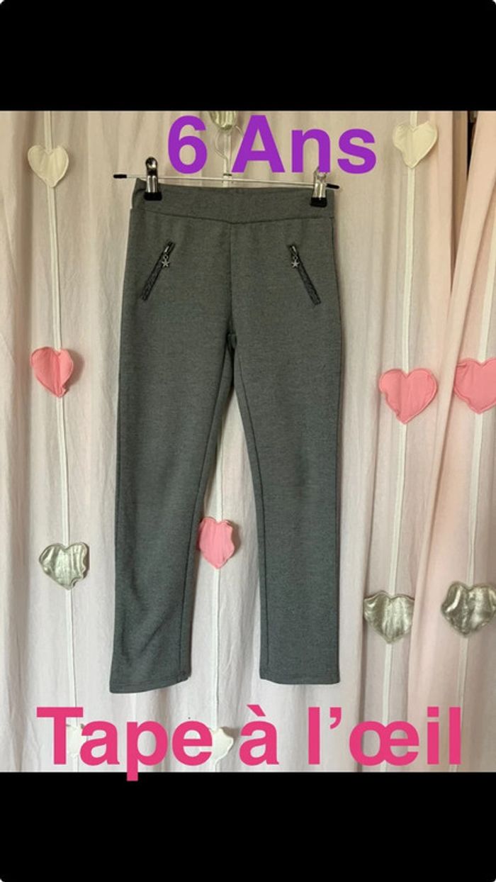 Pantalon souple gris fille 6 ans TAO