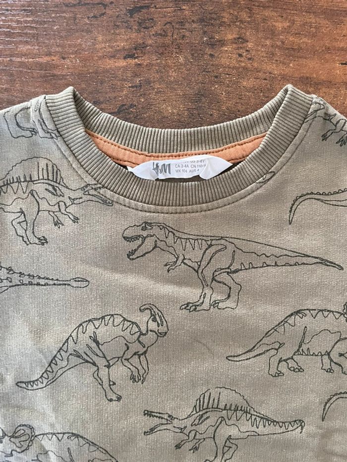 Sweat vert kaki et dinosaures - photo numéro 3