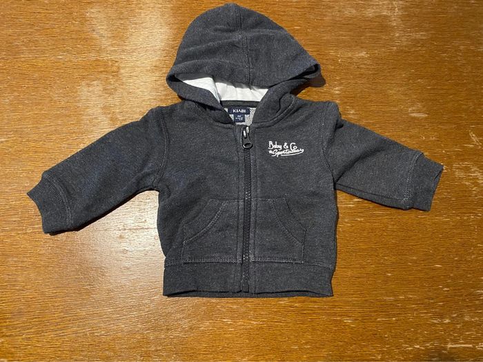 Gilet zippé à capuche gris foncé baby & co