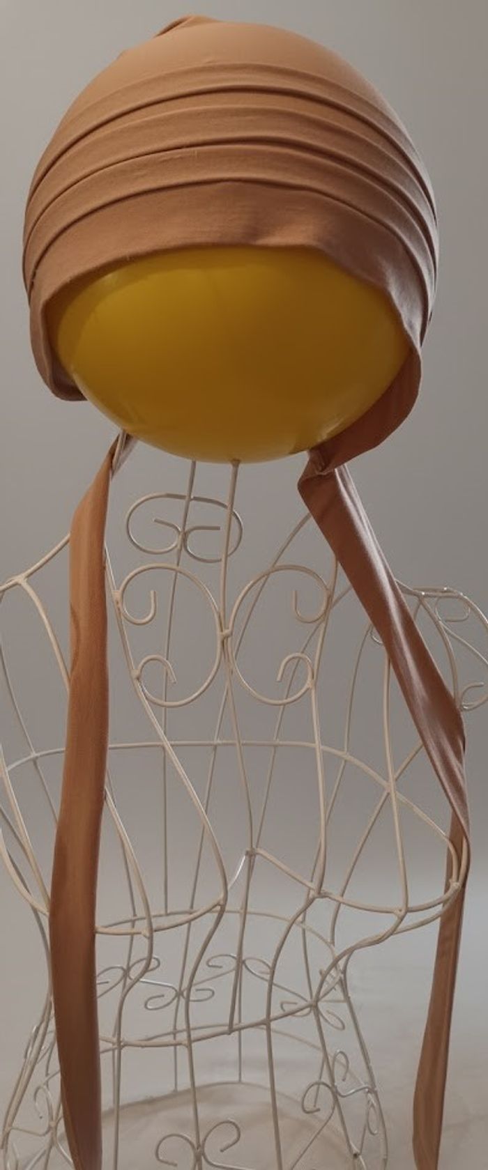 Turban Bonnet Élégant Nude / Beige Rosé - 100% Viscose - Tie Back - photo numéro 10