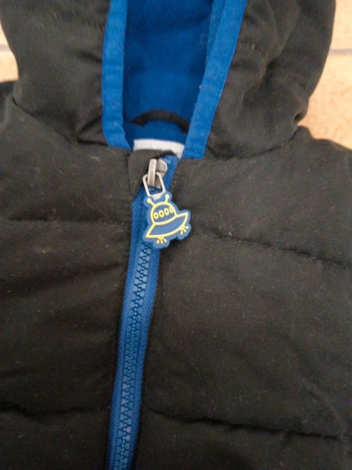 Manteau vert beau détail 2 ans intérieur polaire type doudoune - photo numéro 3