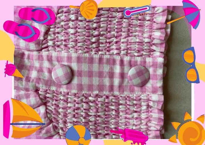 Blouse rose fushia blanc à carreaux - photo numéro 3