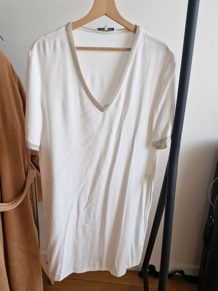 Gérard Darel robe fluide écru liseré doré