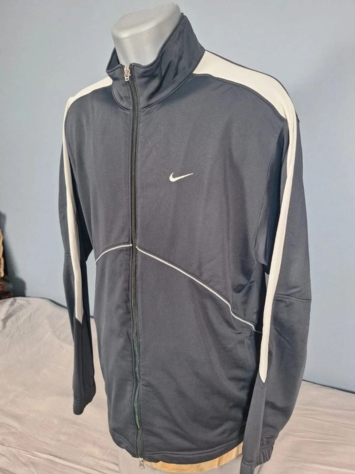 Veste Nike vintage noir blanc zip intégral logo brodé Y2K (543) - photo numéro 4