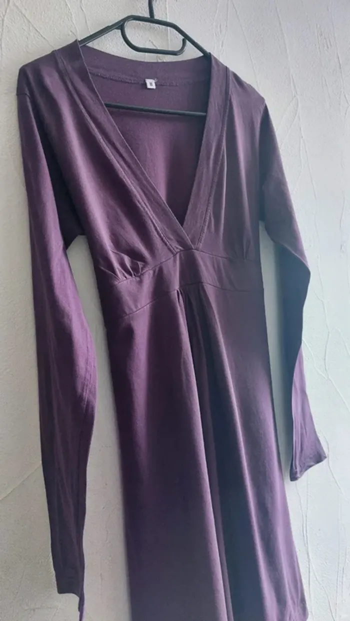 Robe violette à manches longues Taille M - photo numéro 3