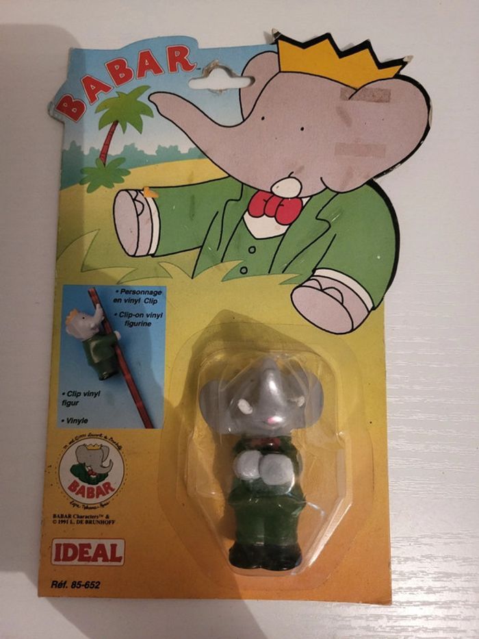 Babar Figurine clip en vinyle - collection Idéal 1991 - photo numéro 1