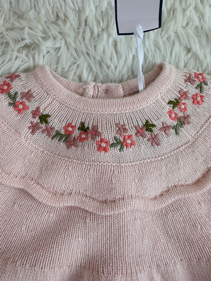 Robe en maille rose poudré et paire de collant tartine et chocolat taille 6 mois - photo numéro 2