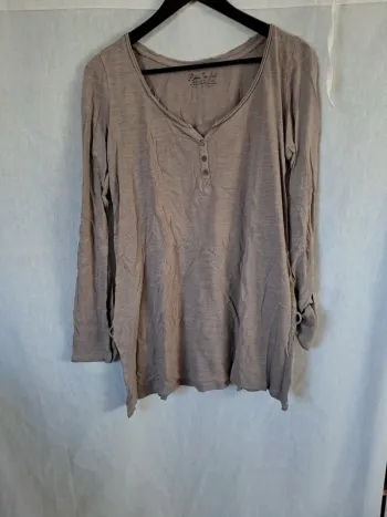 Tee shirt blouse manches longues retroussables