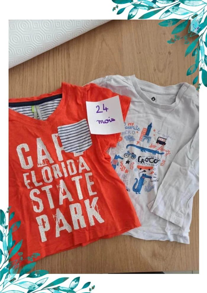 Lot de 2 tee shirt taille 24 mois