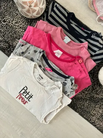Lot 5 t-shirt longue mange