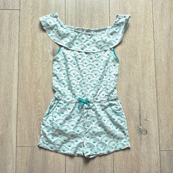 Salopette short été, vert turquoise . Fille 5 ans. Marque Okaidi 