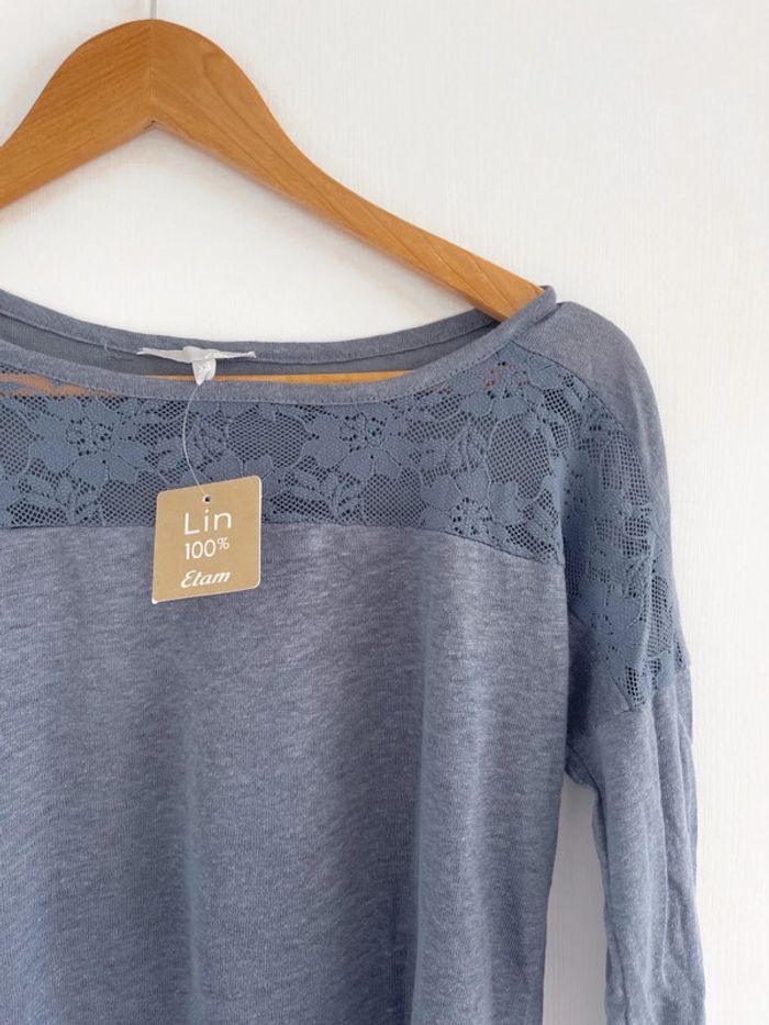 🌟 Haut Etam en lin avec dentelle neuf avec étiquette - photo numéro 8