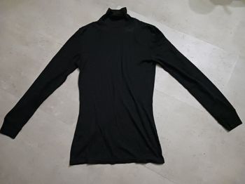 top noir manches longues col roulé Taille 0 soir 38 Damart