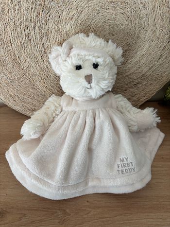 Doudou ours robe blanc my first teddy bukowski