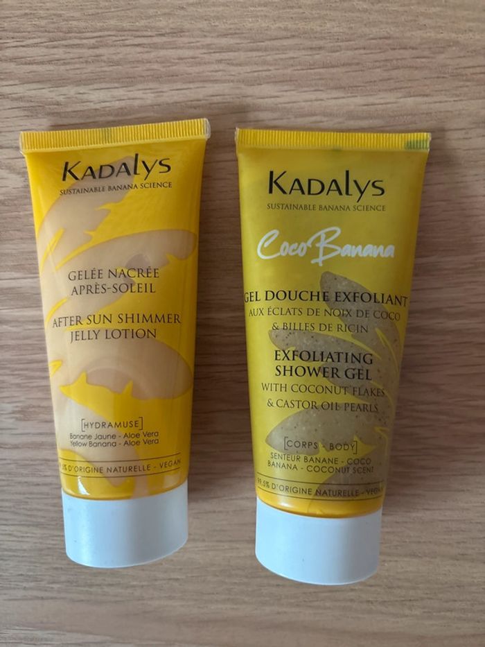 Lot Kadalys : Gelée Après-Soleil & Gel Douche Exfoliant – 2x100 ml – Neufs