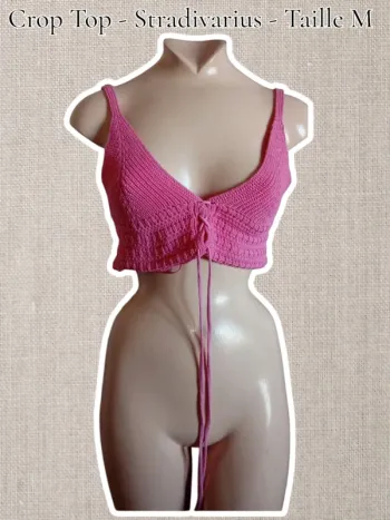 Crop Top rose - Stradivarius - Taille M