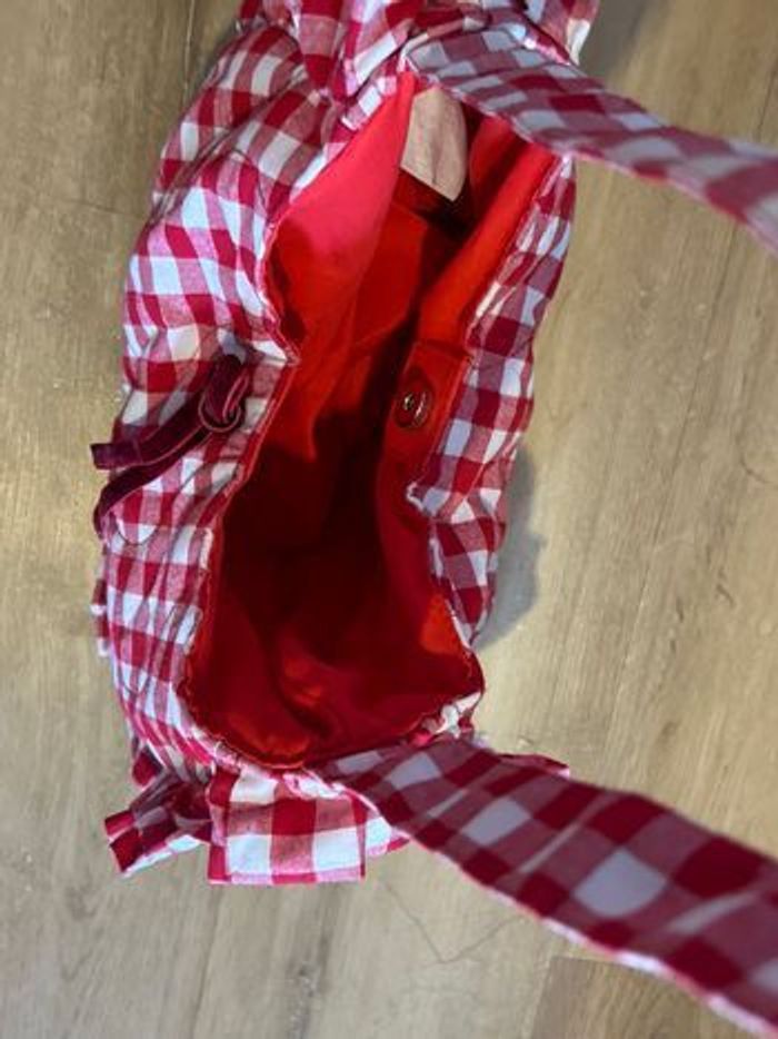 Sac à carreaux vichy blanc et rouge - photo numéro 6