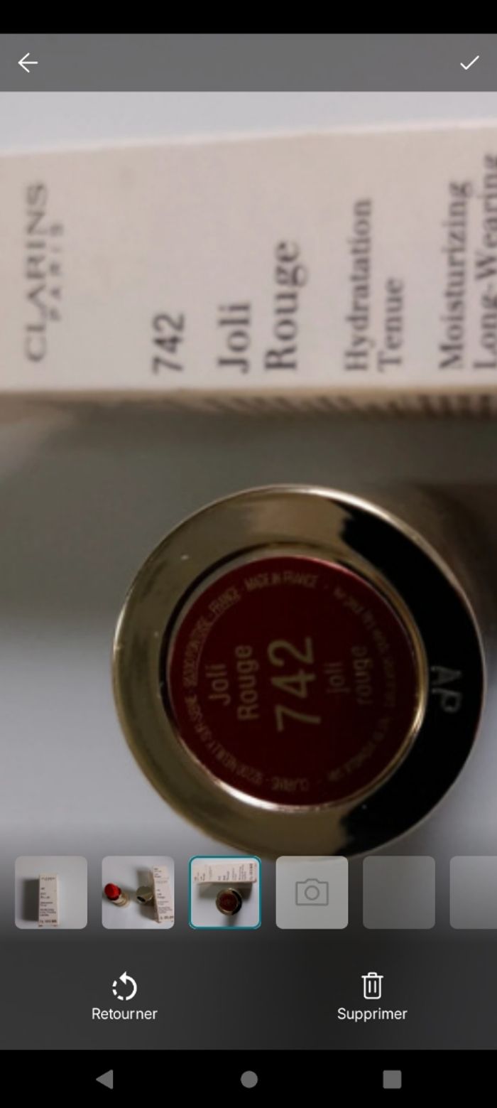 Mini rouge a lèvres joli rouge numéro 742 Clarins neuf - photo numéro 5