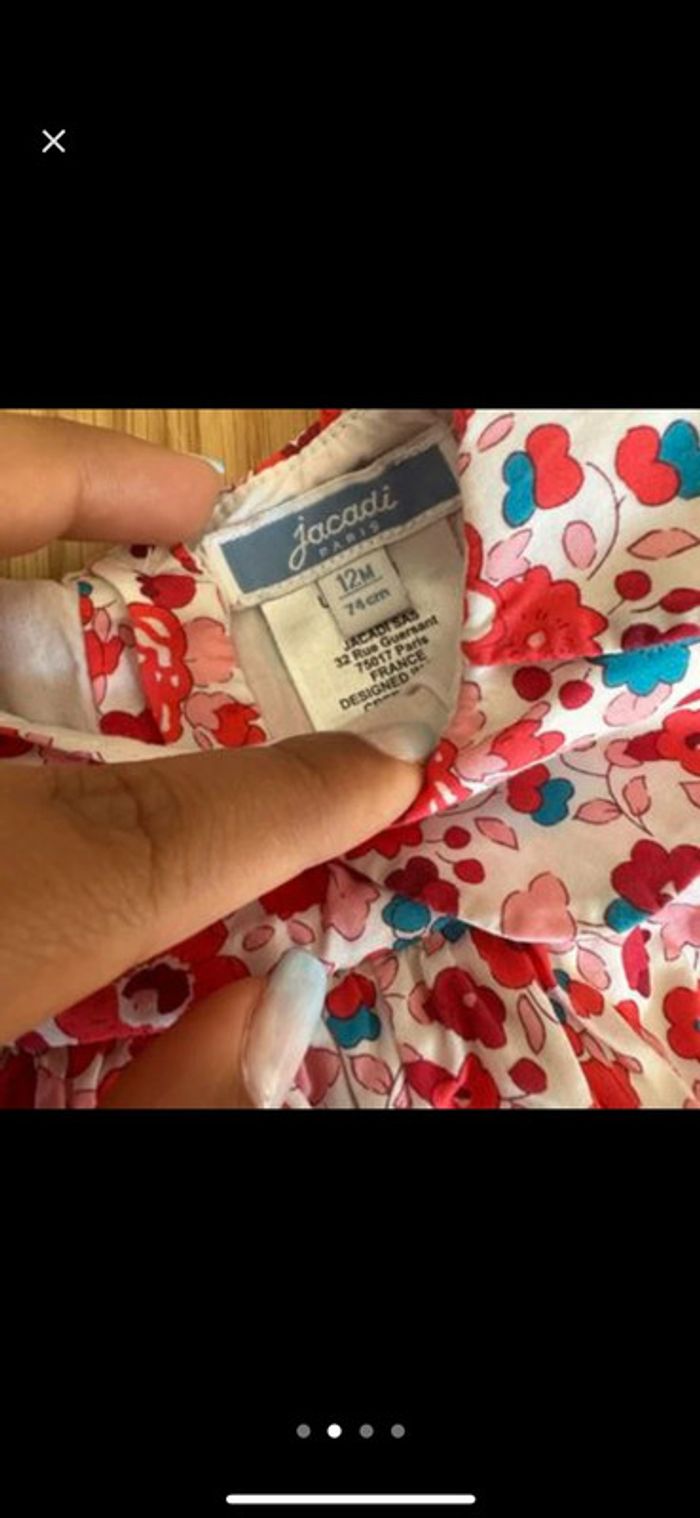 Magnifique robe liberty betsy cerise Jacadi - photo numéro 2