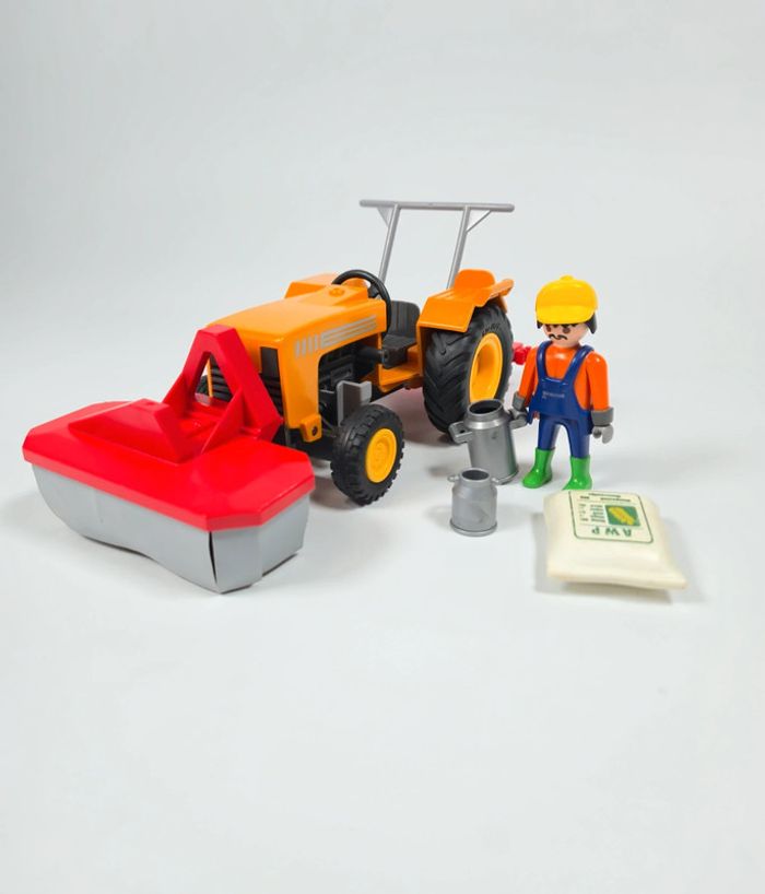 Playmobil Tracteur tondeuse orange et rouge - photo numéro 9