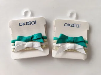 Lot élastiques Okaïdi fille vert blanc neuf