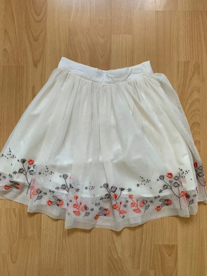 Jupe blanche crème été fête fille 5 ans - photo numéro 2