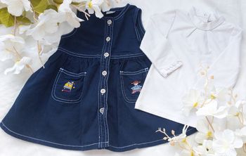 Robe bleue marine et Sous pull pailletés 12 mois