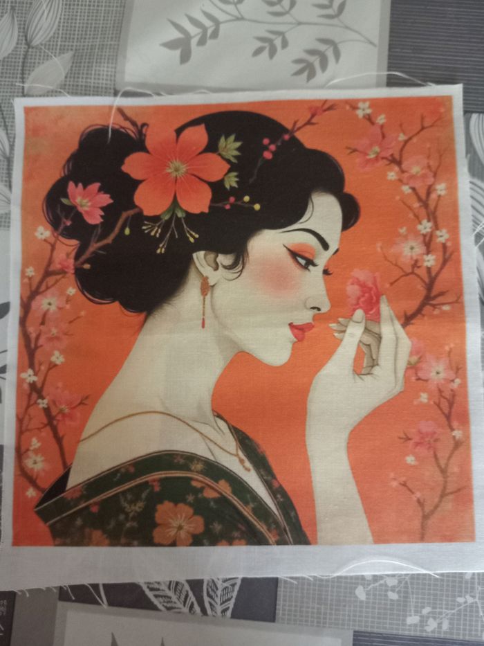 Carré tissu Geisha fleur de cerisier - photo numéro 4