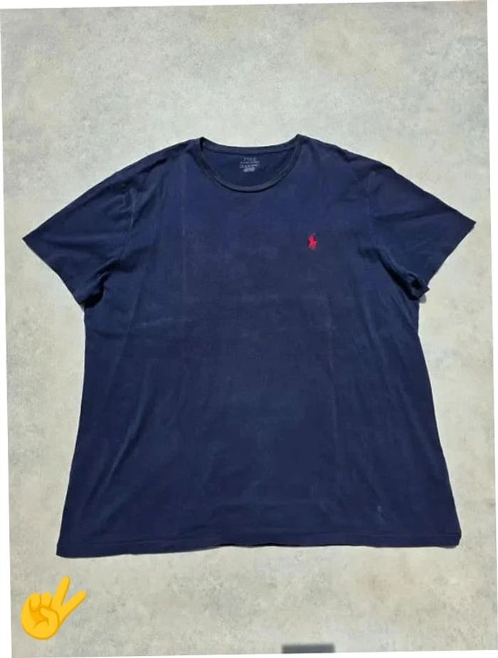 T-shirt Ralph Lauren XL coupe col rond bleu Homme Men tee68 - photo numéro 4