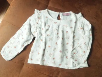 Blouse gaz de coton fleurie 6 ans