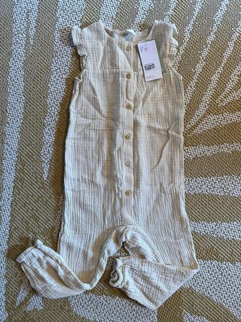 Combinaison écru gaze coton 3-4 ans 104 cm