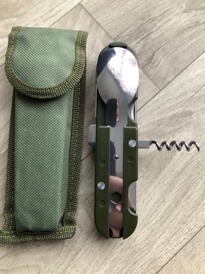 Couteau couverts repas camping randonnée trek militaire bivouac chasse  pêche - photo numéro 7