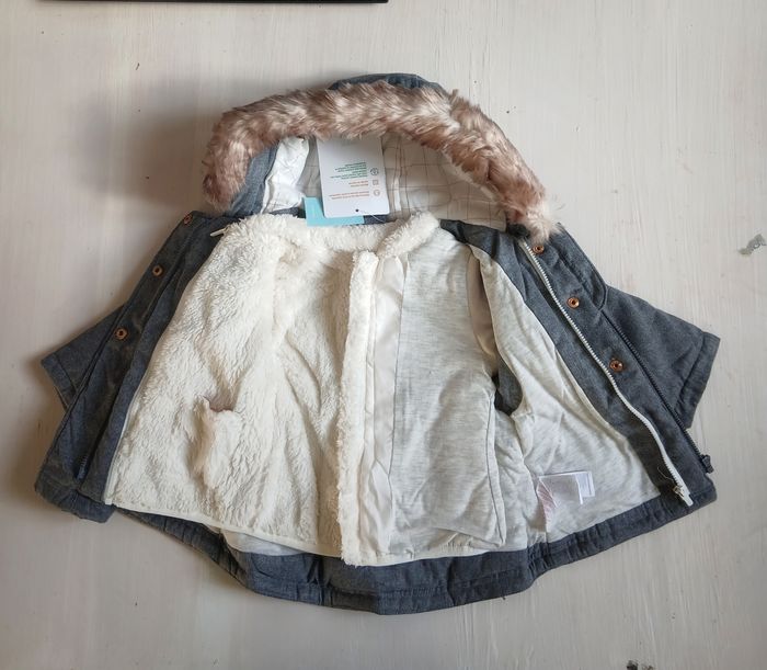 Obaïbi : Parka 2 en 1 Gris chiné et écru - photo numéro 7