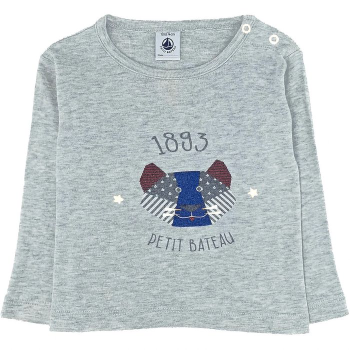 T-Shirt à manches longues 12 mois en coton Petit Bateau