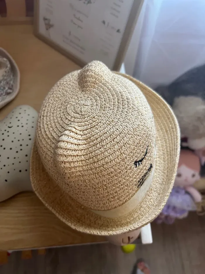 Chapeau forme chat bébé fille Vertbaudet 44/47cm 12/18 mois - photo numéro 2