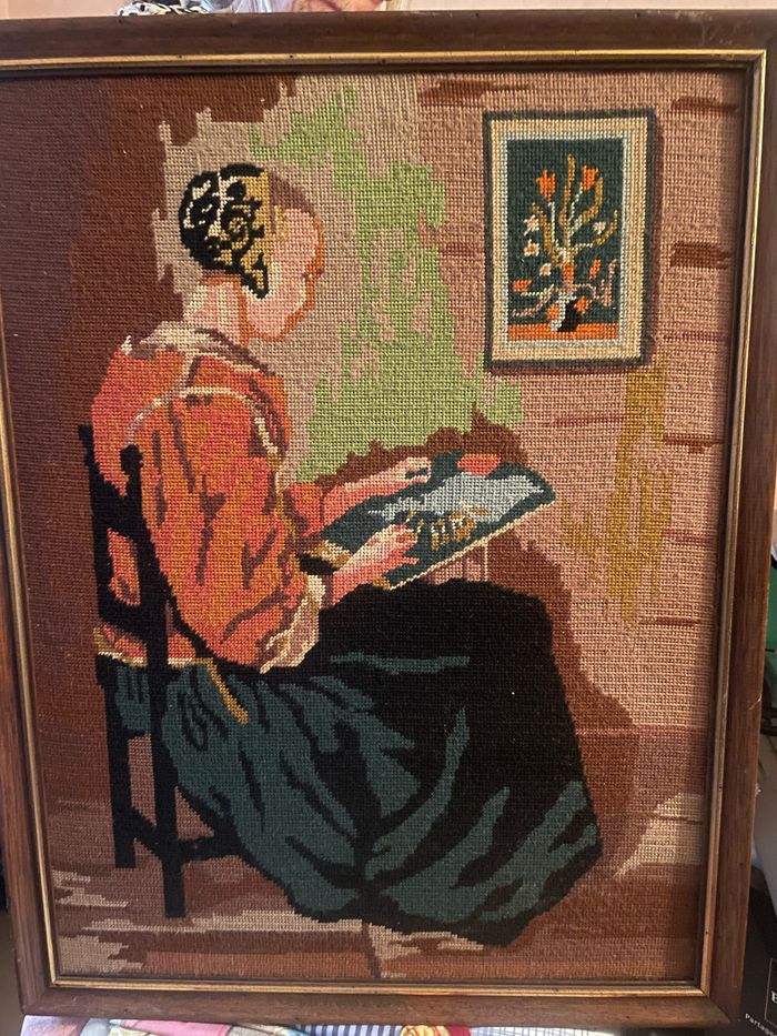 Encadrement canevas vintage