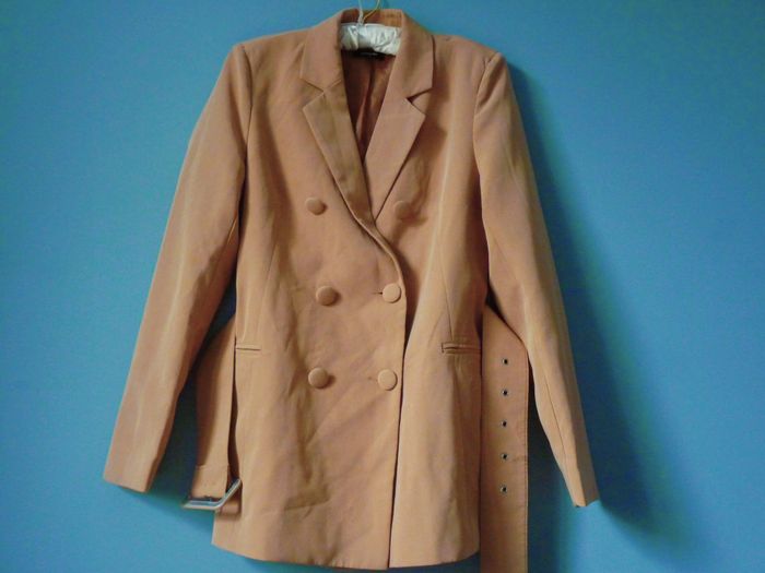 Ensemble tailleur femme XS S jennyfer beige veste costume + pantalon TBE - photo numéro 5