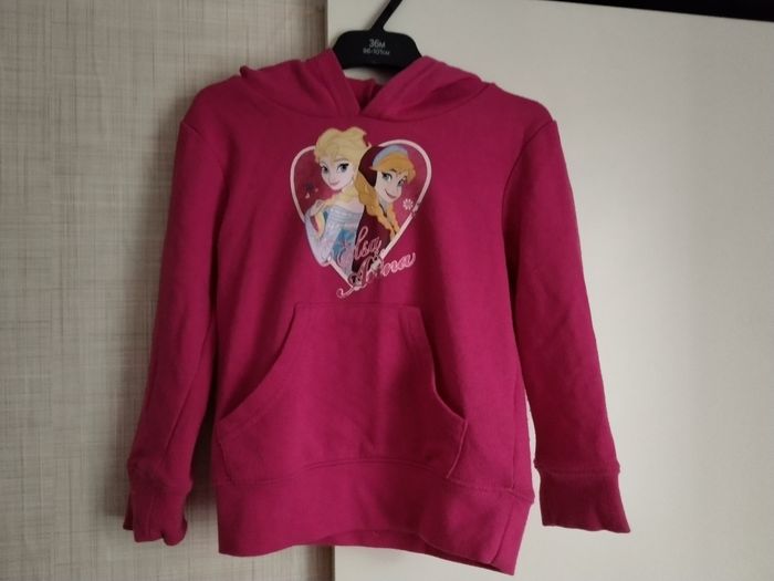 Sweat à capuche fushia Disney 4ans