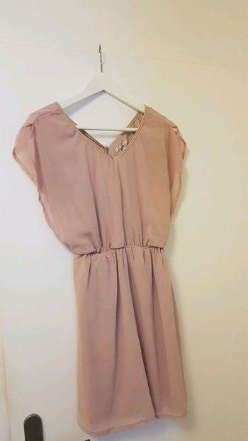 Tunique rose poudré liseré doré