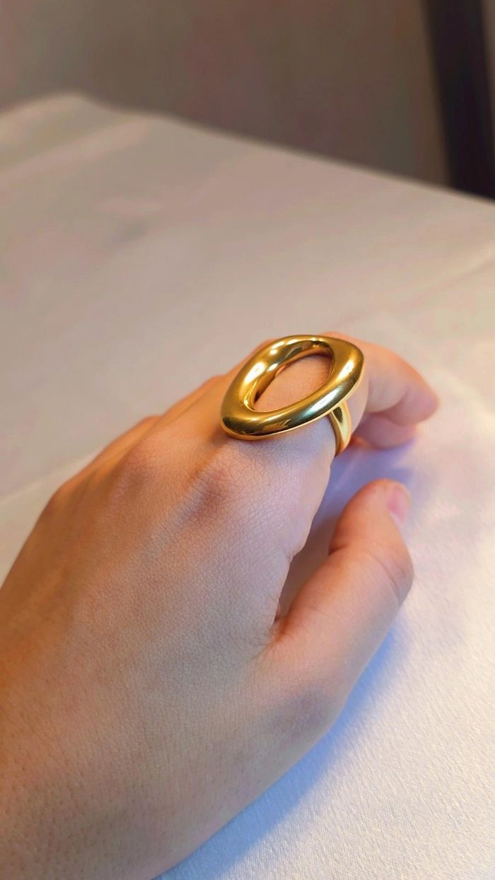 Bague Dorée Design Organique taille (8) - photo numéro 4