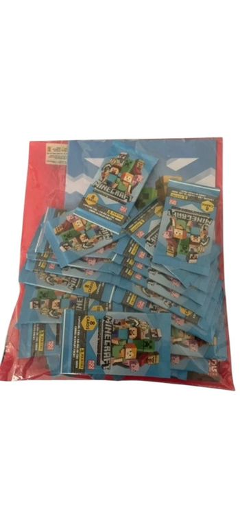 Range cartes + 24 pochettes de 8 cartes Panini Minecraft neuf